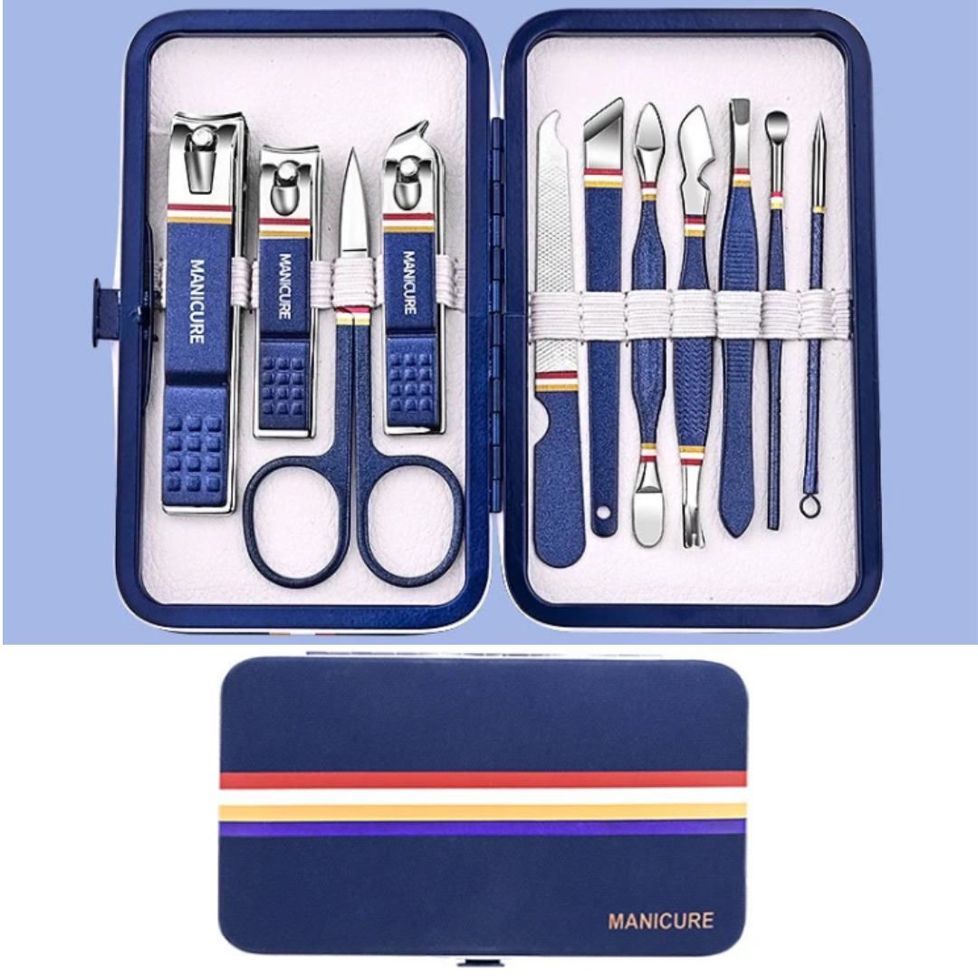 Nail Cutter Set - Stainless Steel Manicure Kit with Folding Bag
