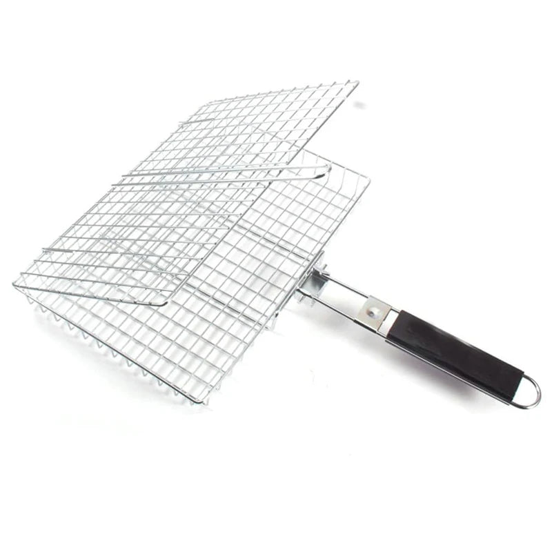 Stainless Steel BBQ Grill Basket with Handle