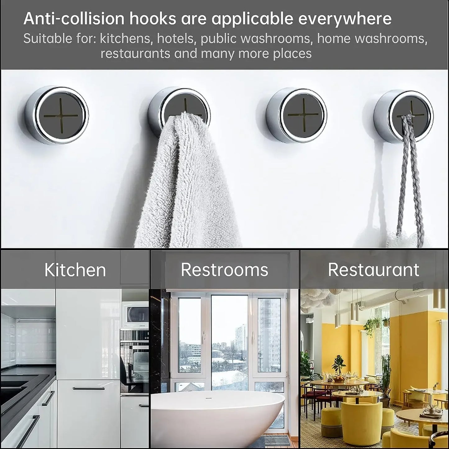 Adhesive Towel Plug Holder - Wall Mounted, Punch-Free Bathroom & Kitchen Organizer