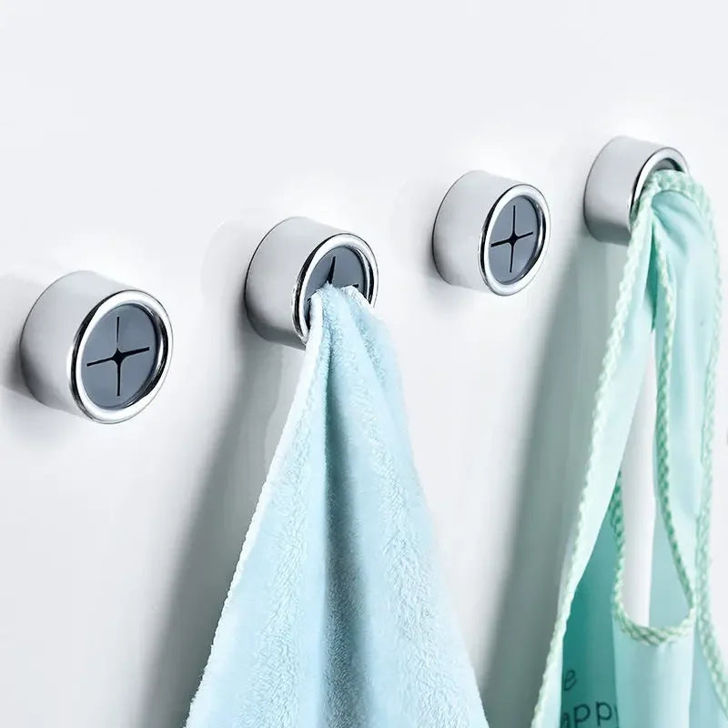 Adhesive Towel Plug Holder - Wall Mounted, Punch-Free Bathroom & Kitchen Organizer