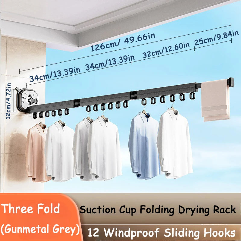 Wall-Mount Clothes Drying Rack