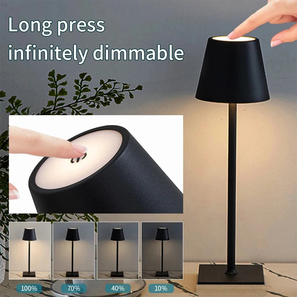 Wireless LED Table Lamp ā Rechargeable Light with Touch Control