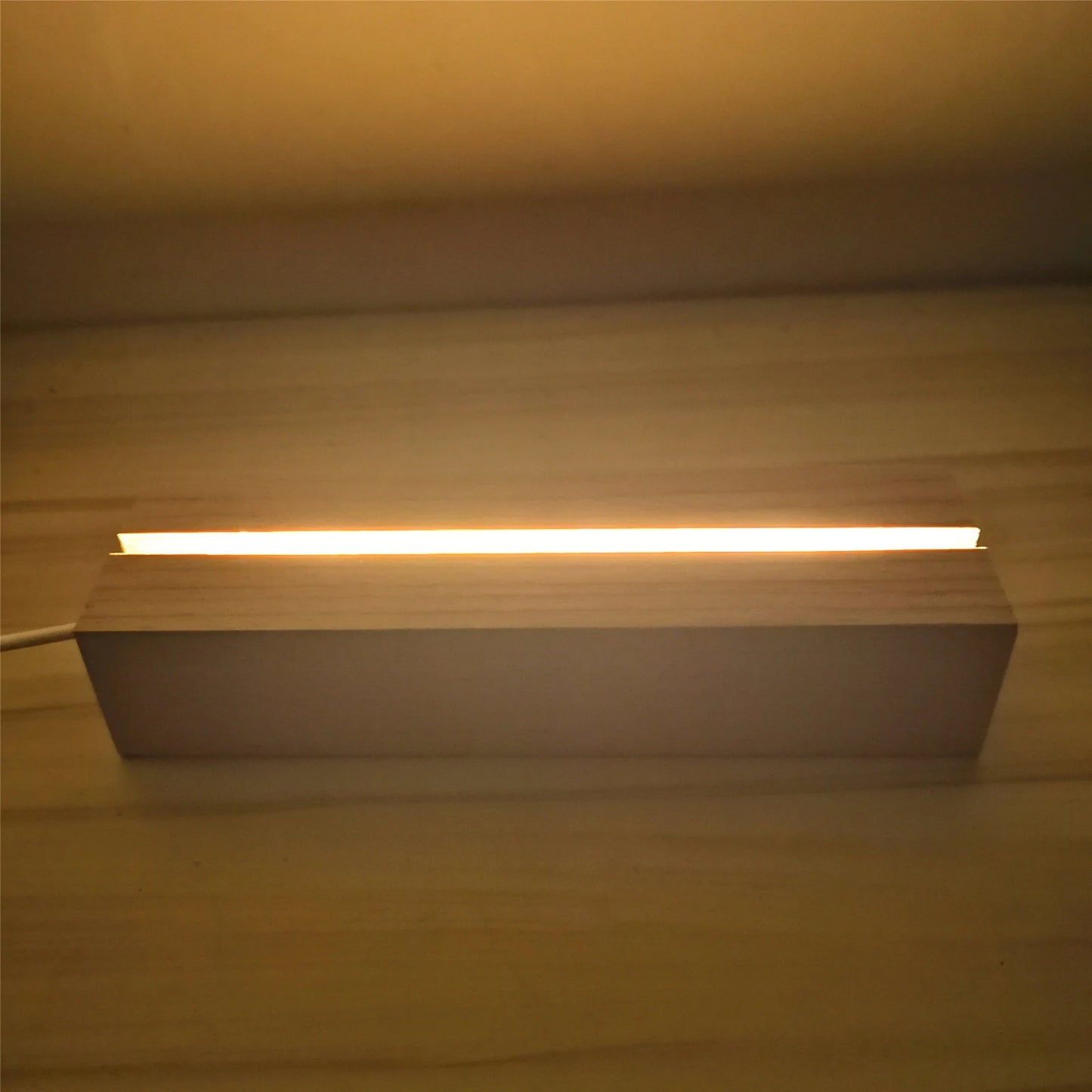 LED Wood Light Display Base β USB Wooden Stand for Crystal & Resin Art