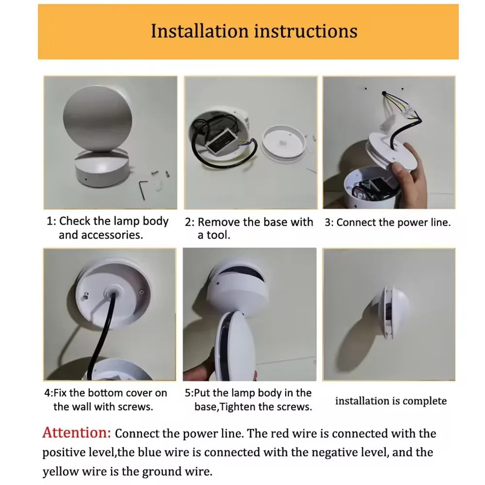 360-Degree Rotating LED Wall Light