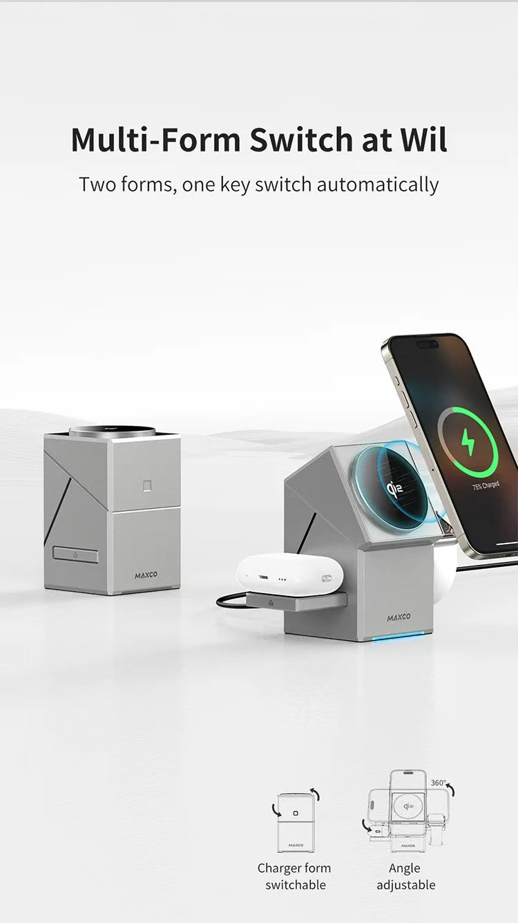 3-in-1 Magnetic Wireless Charger Stand