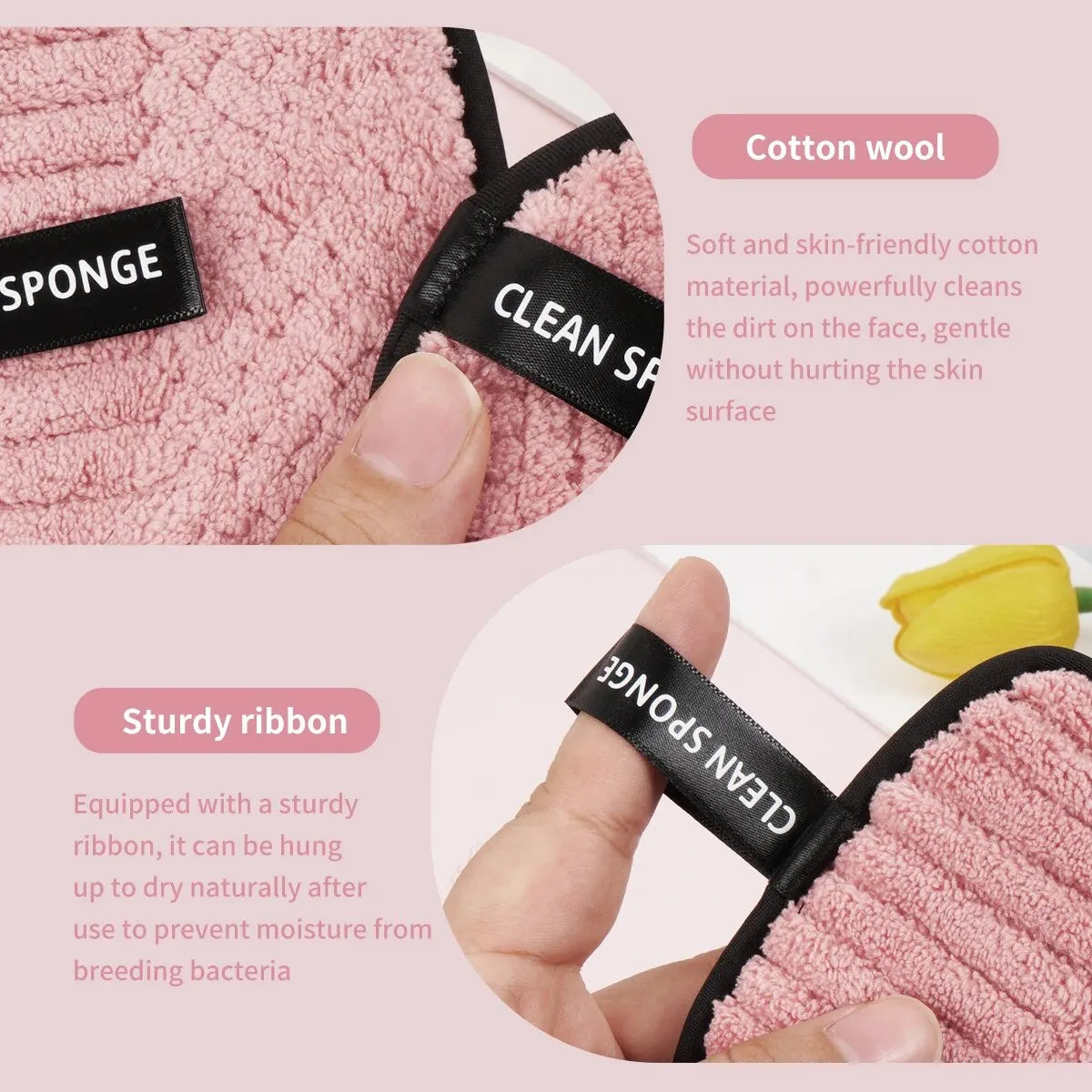 10pcs Makeup Remover Microfiber Cotton Pads – Reusable & Washable Skincare Tool