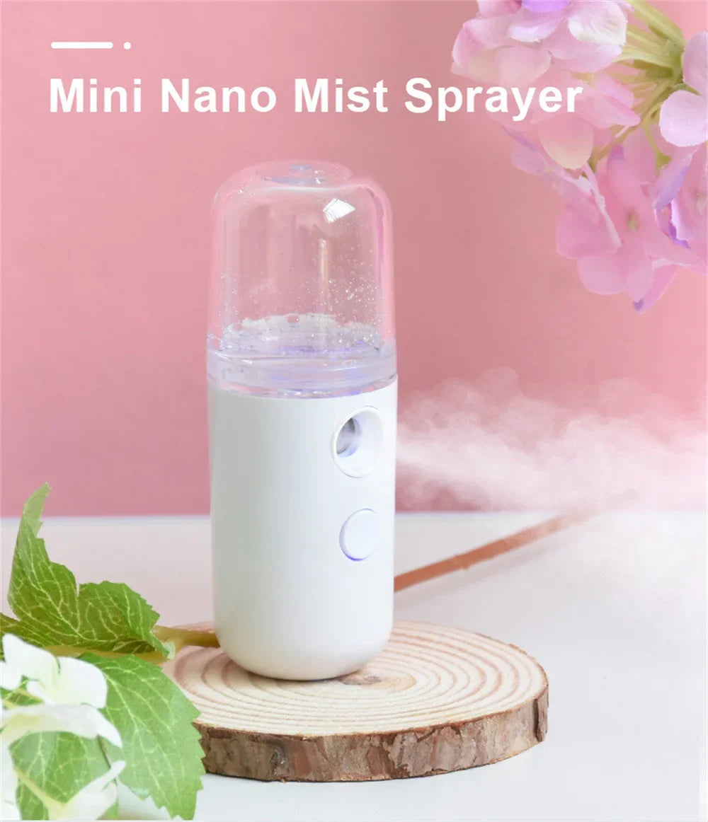 Nano Facial Hydrator Sprayer - Mini Rechargeable Humidifier & Face Steamer for Skin Care
