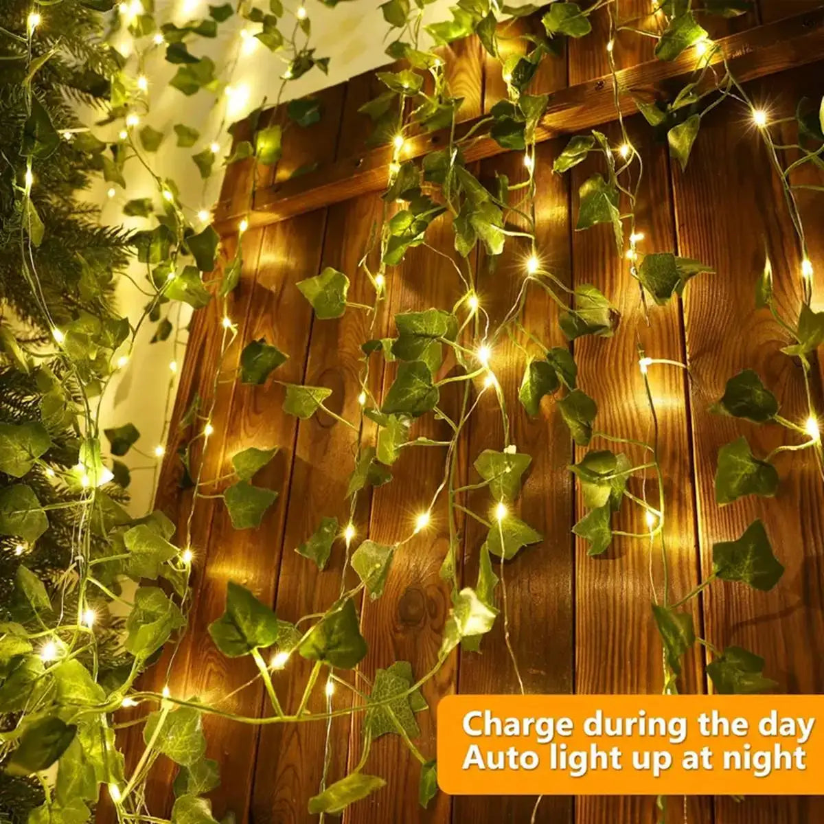 Ivy String Lights with 100 LEDs – Solar-Powered, Waterproof