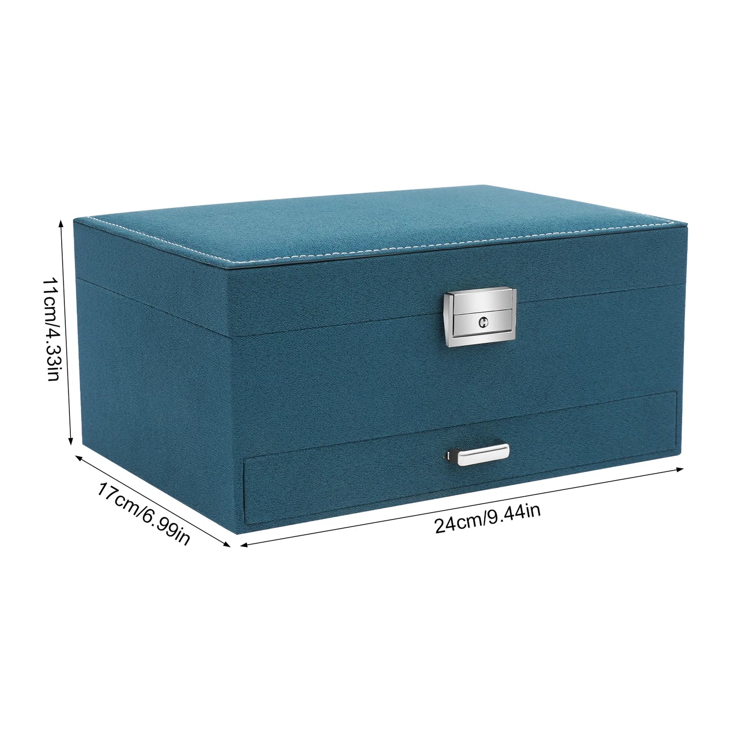 Emerald Luxe 3-Tier Jewelry Organizer Box