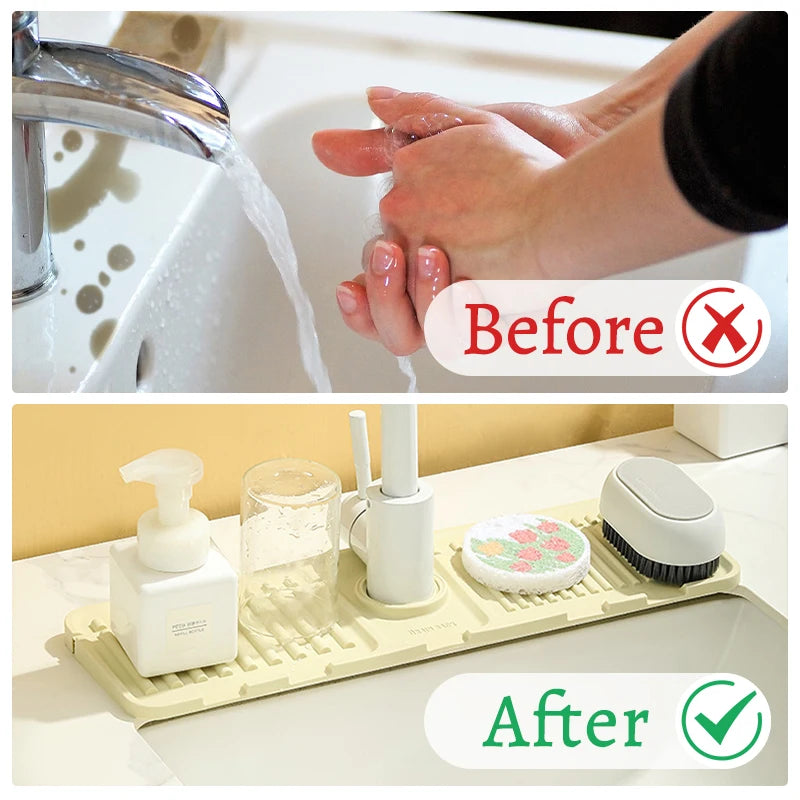 Kitchen Silicone Sink Faucet Mat - Splash Guard & Absorbent Protector for Your Sink
