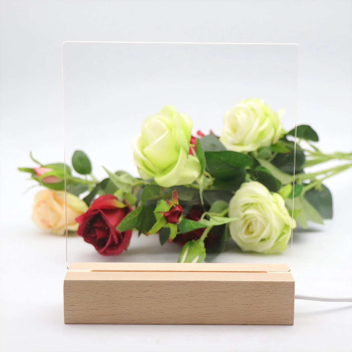 LED Wood Light Display Base β USB Wooden Stand for Crystal & Resin Art