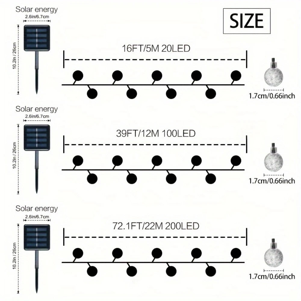 Solar Crystal Light String β LED Outdoor Decoration