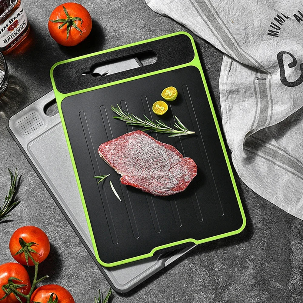 4-in-1 Double-Sided Cutting Board with Knife Sharpener & Garlic Grinder
