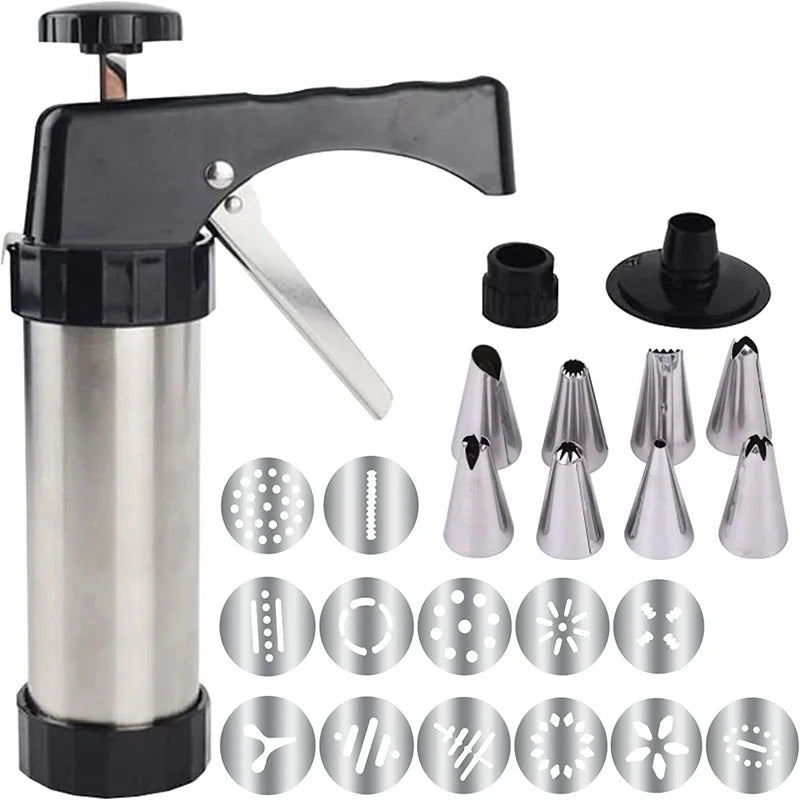 π Christmas Stainless Steel Cookie & Cake Decorating Gun Set