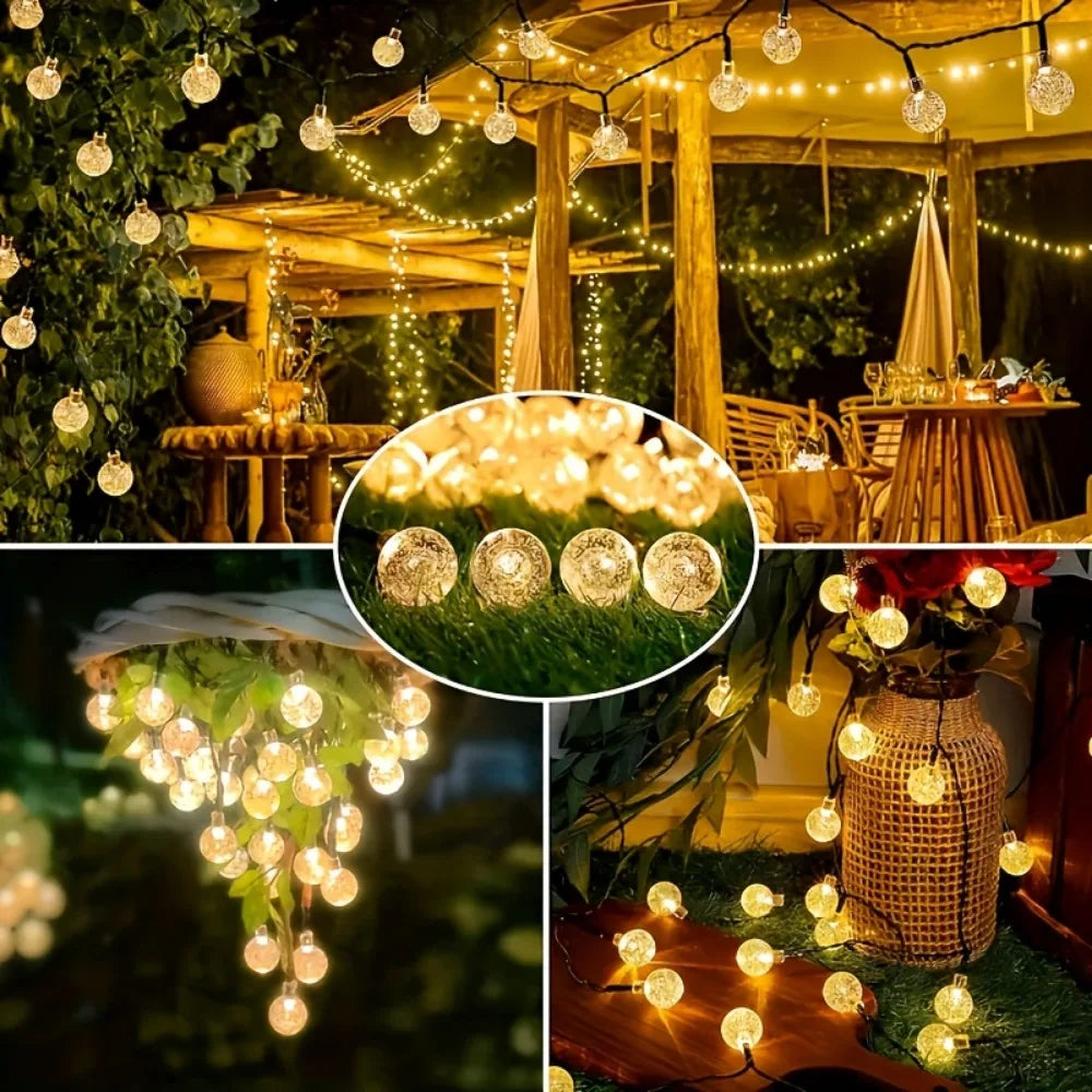 Solar Crystal Light String β LED Outdoor Decoration