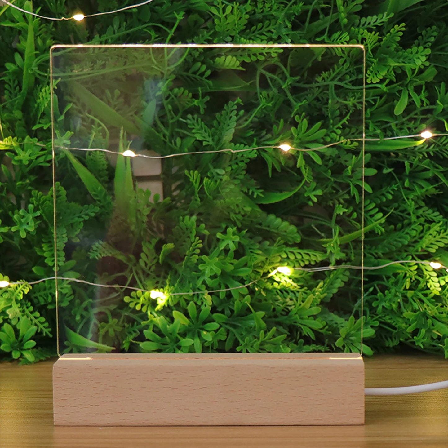 LED Wood Light Display Base β USB Wooden Stand for Crystal & Resin Art