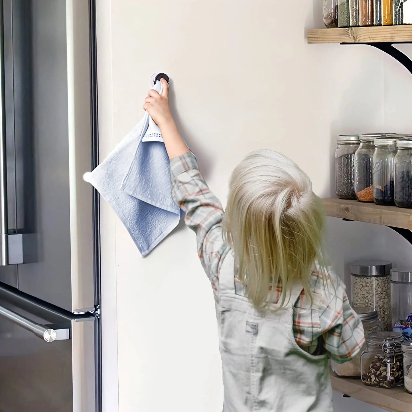 Adhesive Towel Plug Holder - Wall Mounted, Punch-Free Bathroom & Kitchen Organizer
