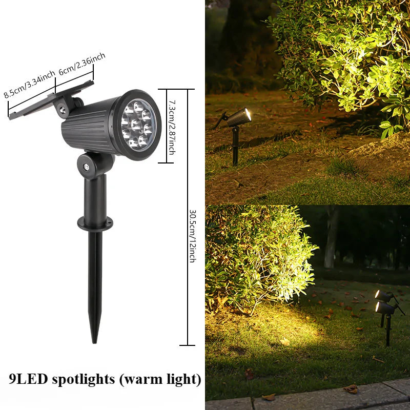 9-LED Solar Spotlights