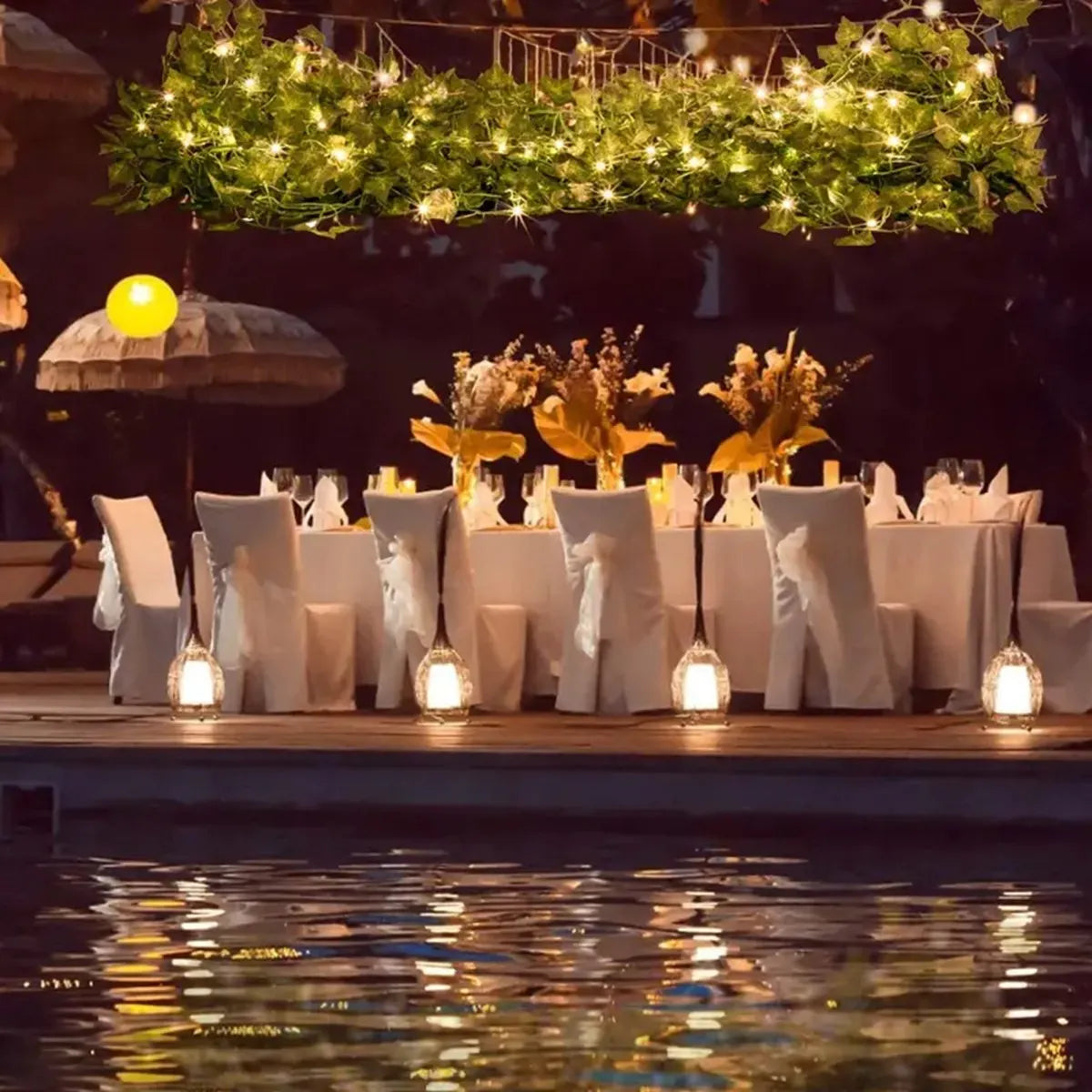 Ivy String Lights with 100 LEDs – Solar-Powered, Waterproof