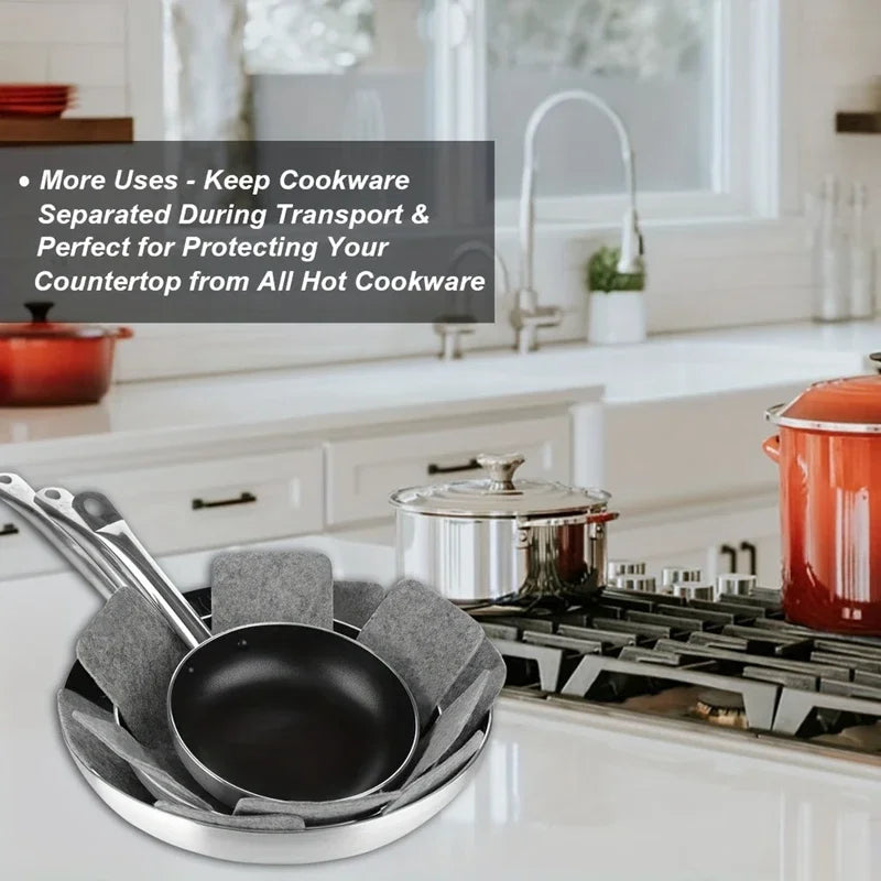 3 Pcs - Pot Pan Felt Protectors Set