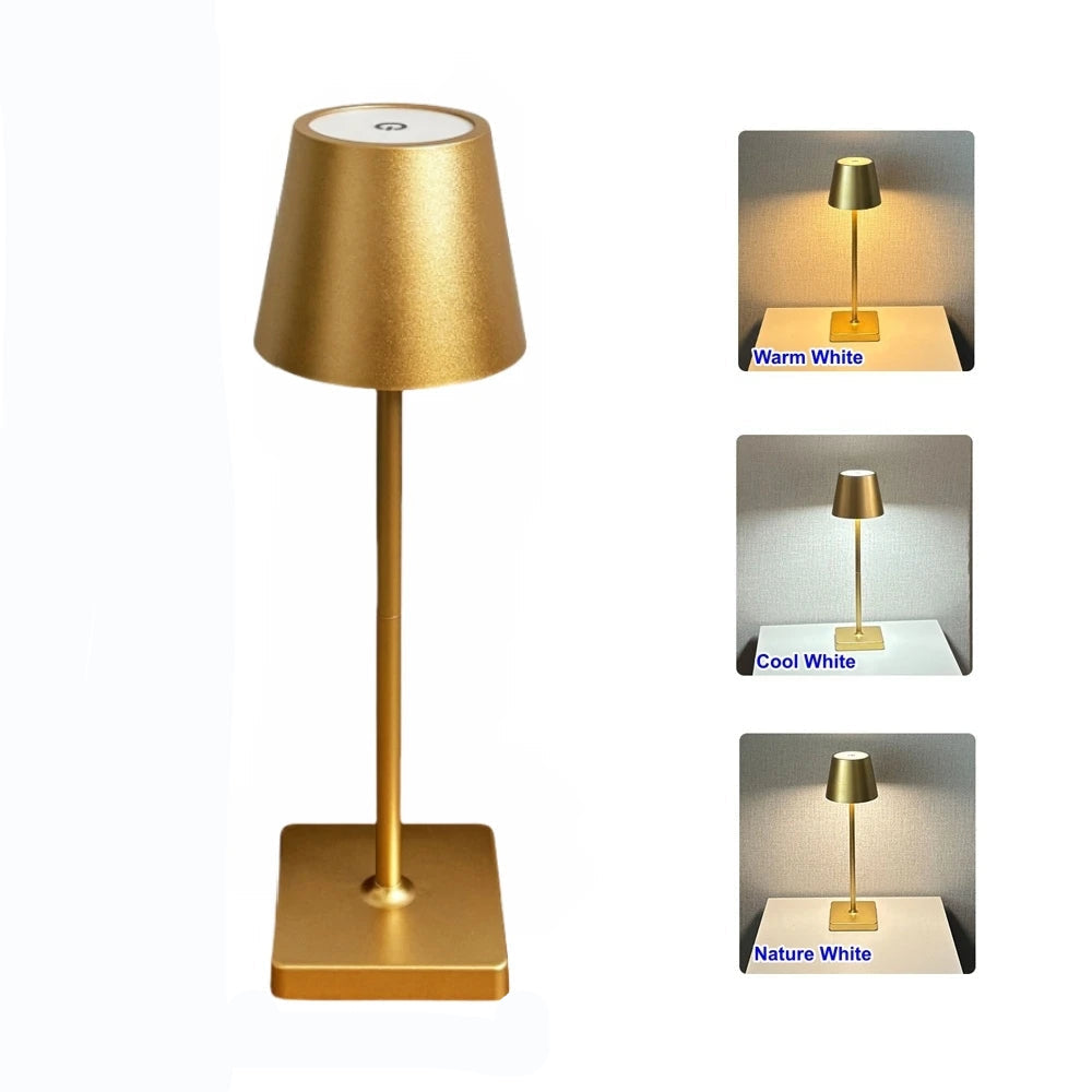 Wireless LED Table Lamp ā Rechargeable Light with Touch Control