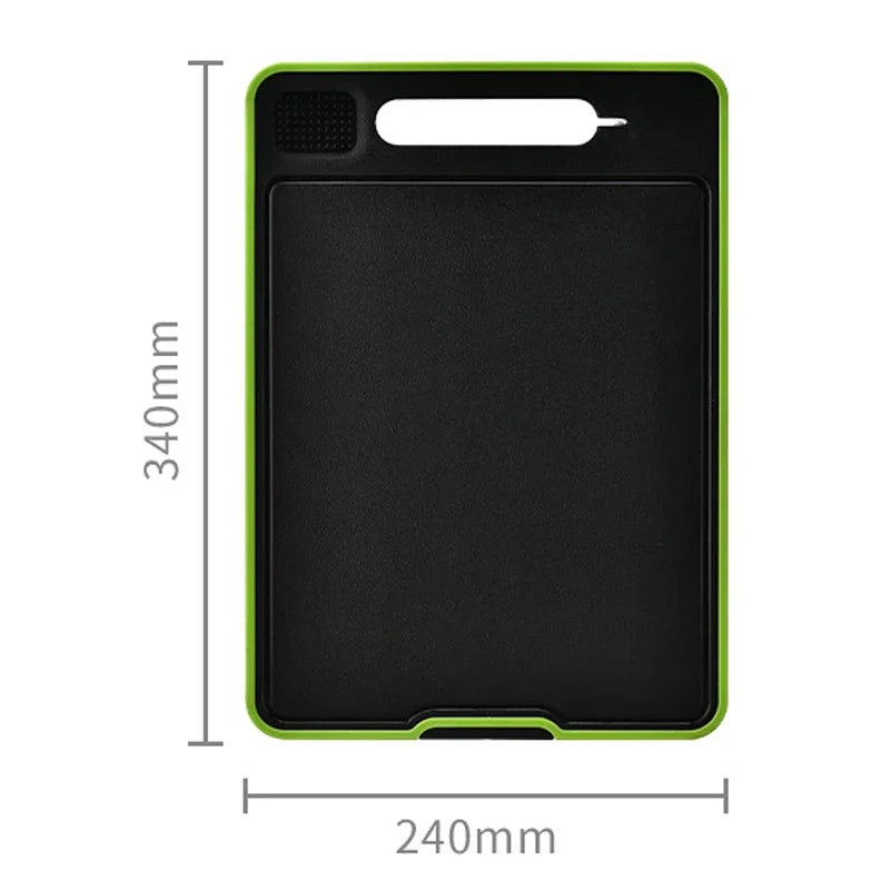 4-in-1 Double-Sided Cutting Board with Knife Sharpener & Garlic Grinder