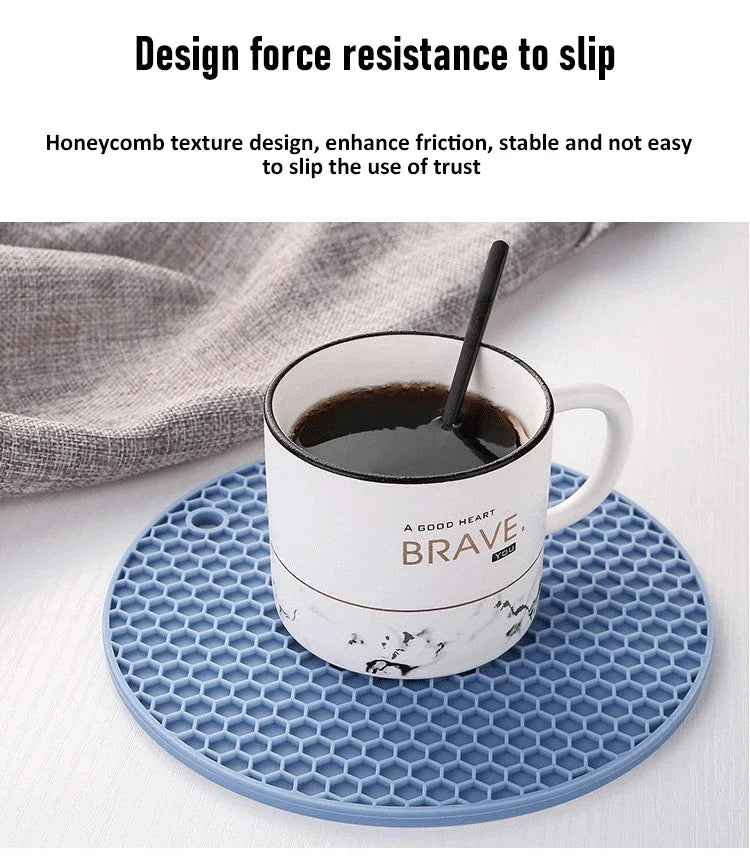 Multifunctional Kitchen Silicone Tableware Mat - Heat Resistant Coasters & Pot Holder