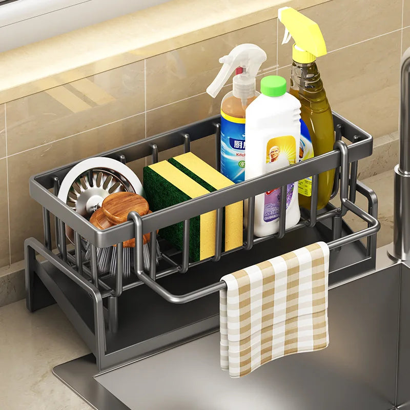 Stainless Steel Kitchen Sink Drain Rack – Sponge Holder & Soap Drainer