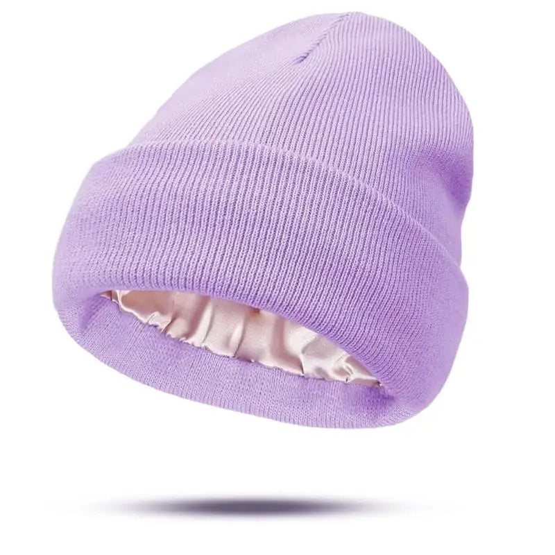 Satin-Lined Slouchy Beanie – Anti-Static Winter Hat for Sleep & Everyday Wear
