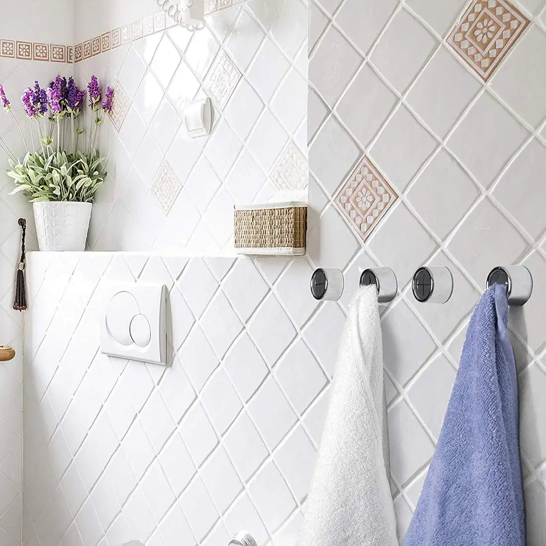 Adhesive Towel Plug Holder - Wall Mounted, Punch-Free Bathroom & Kitchen Organizer