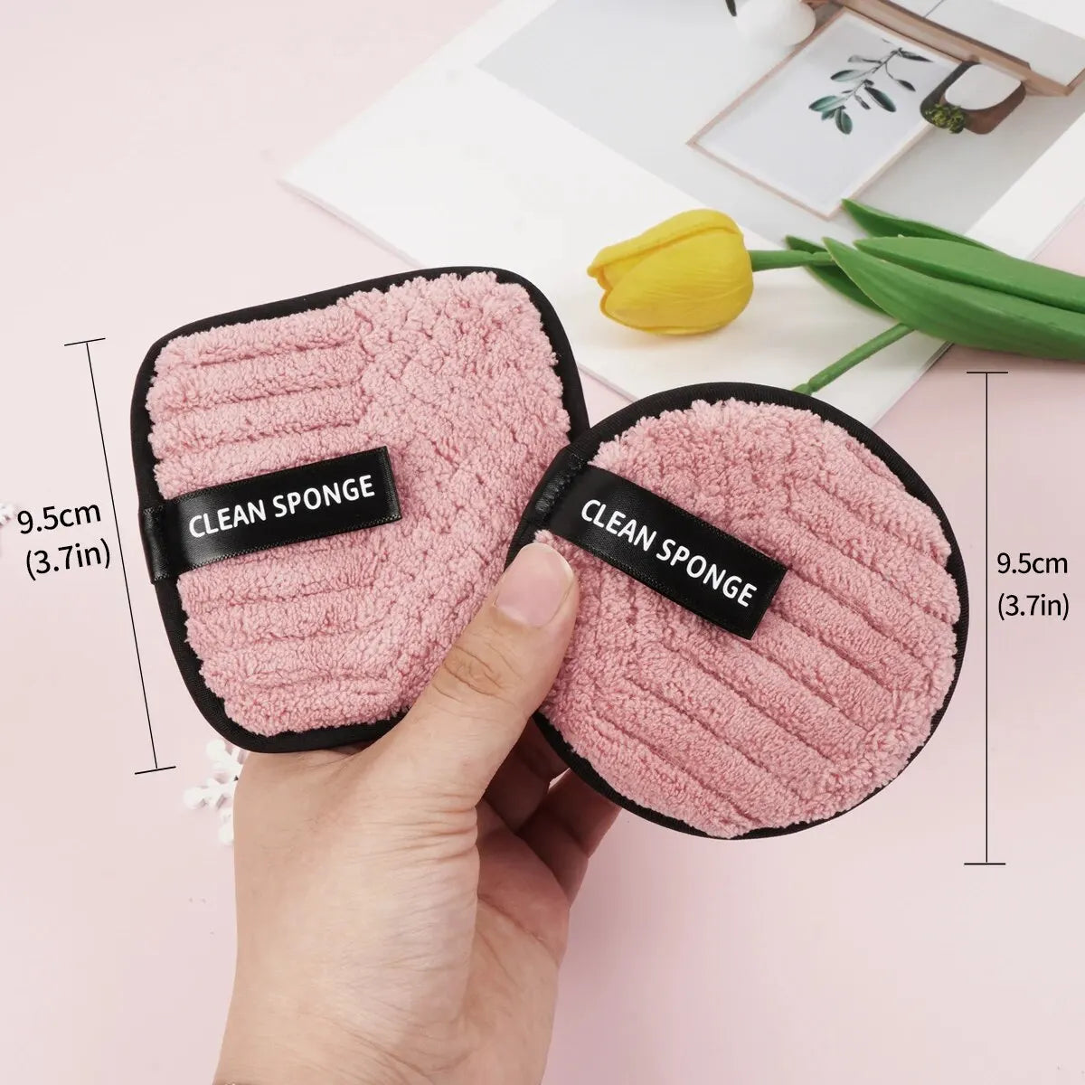 10pcs Makeup Remover Microfiber Cotton Pads – Reusable & Washable Skincare Tool