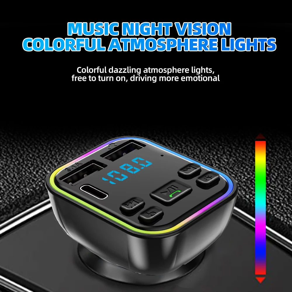Bluetooth Car FM Transmitter with Fast Charger