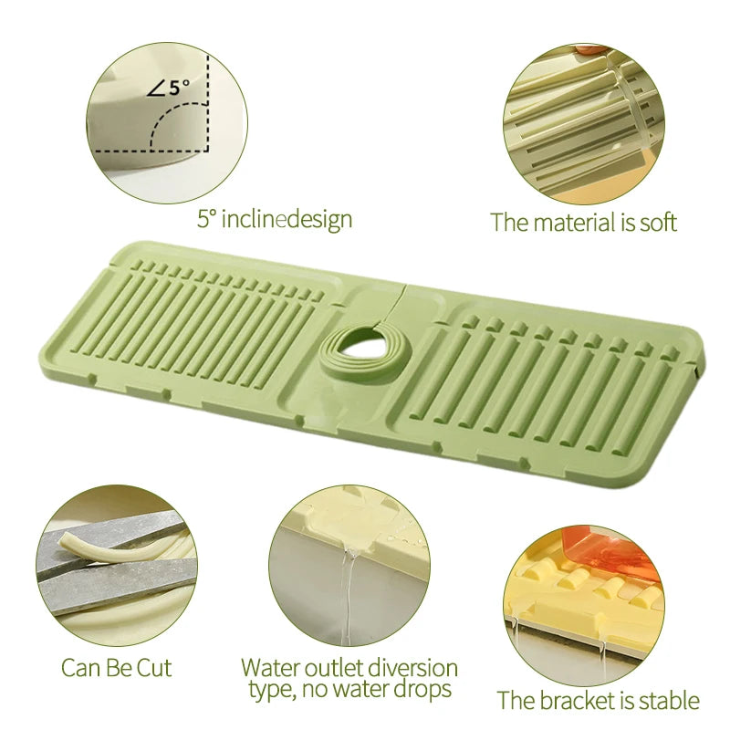 Kitchen Silicone Sink Faucet Mat - Splash Guard & Absorbent Protector for Your Sink