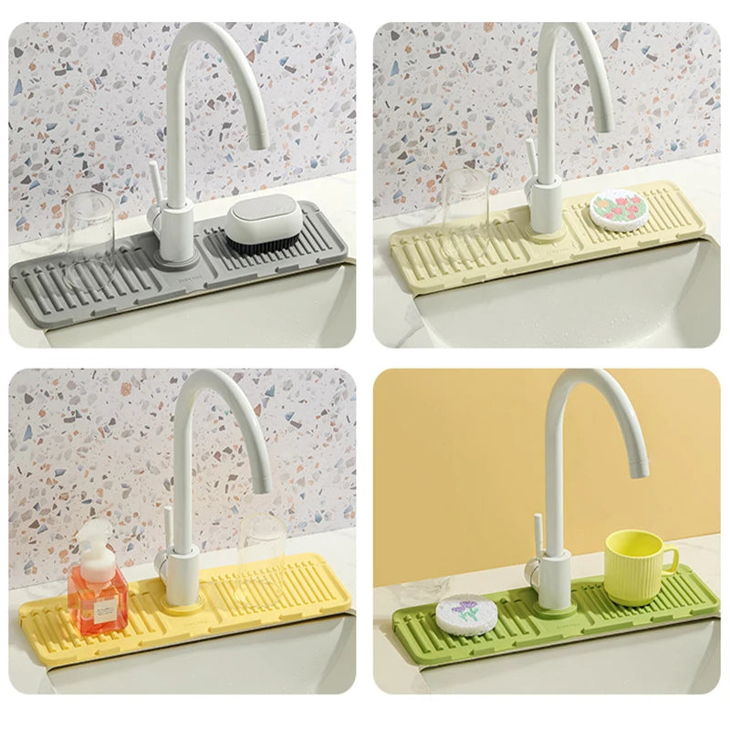 Kitchen Silicone Sink Faucet Mat - Splash Guard & Absorbent Protector for Your Sink
