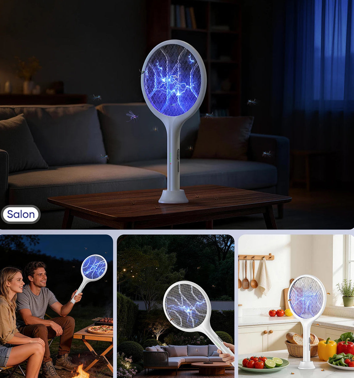 Rechargeable Electric Bug Zapper Racket