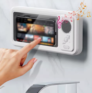Shower Phone Holder with Bluetooth Speaker