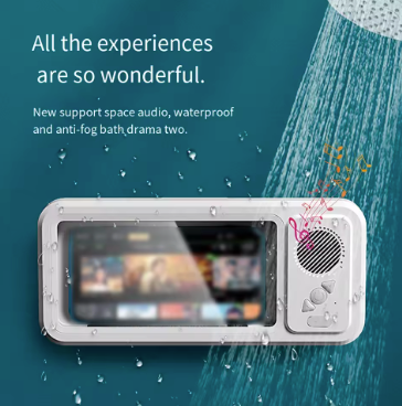 Shower Phone Holder with Bluetooth Speaker