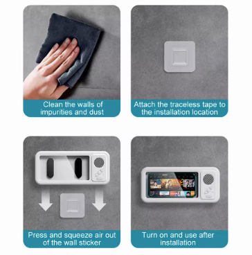 Shower Phone Holder with Bluetooth Speaker