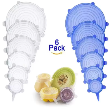FreshSeal Reusable Silicone Stretch Lids – 6-Piece Set