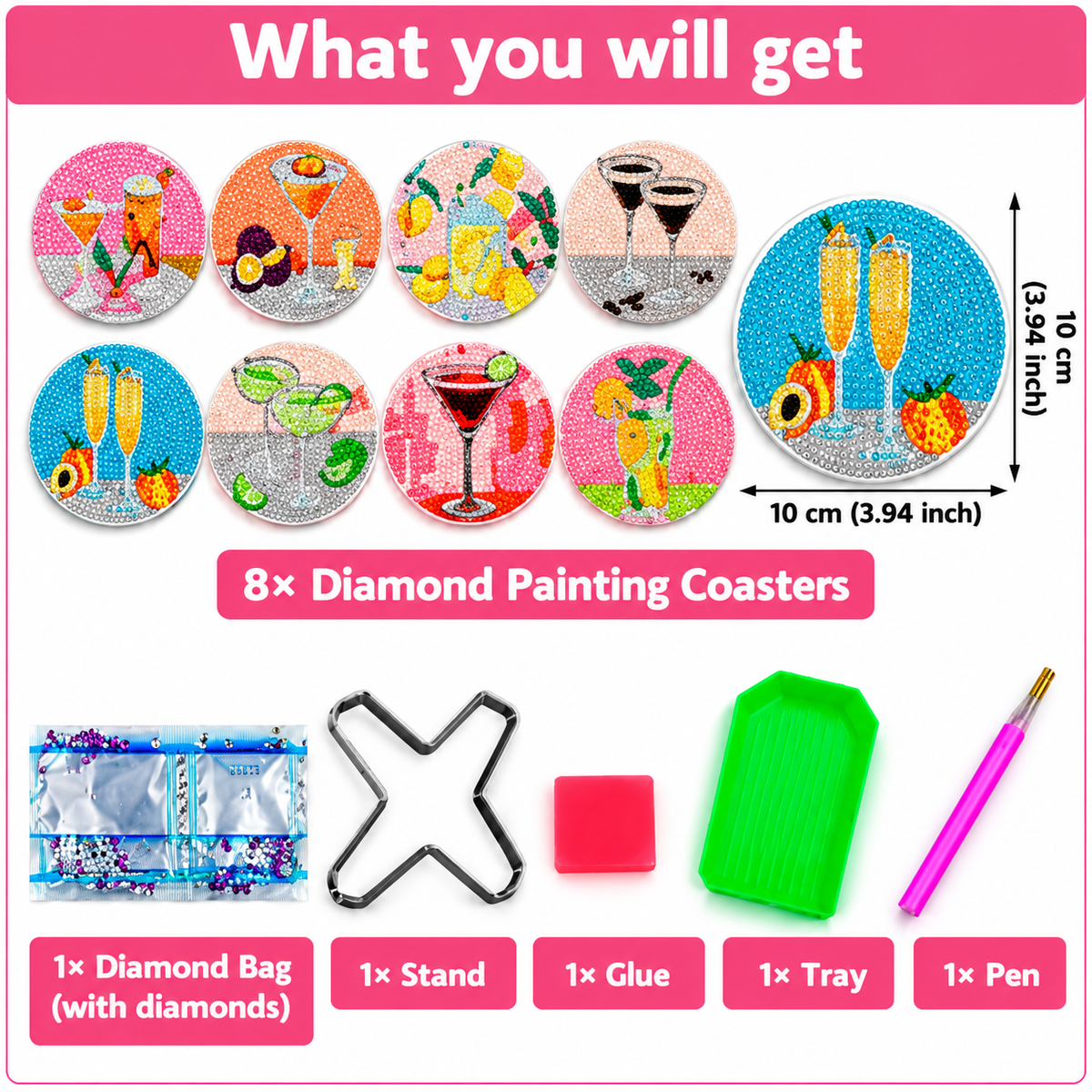 SparkleCoasters – Craft Your Own Diamond Painting Coasters! 💎🍋