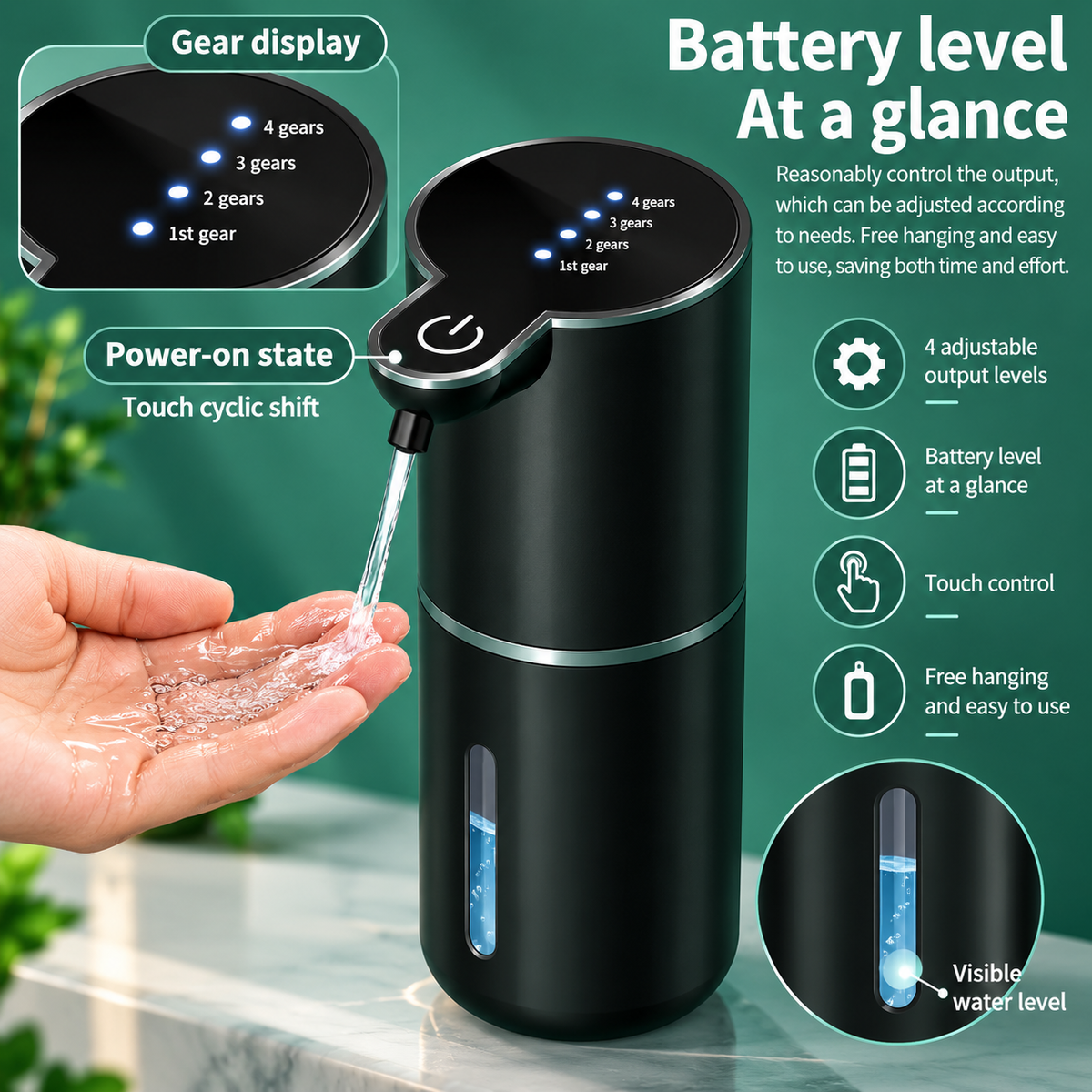 FoamEase – Touchless Soap Dispenser with Four Levels 🧼✨