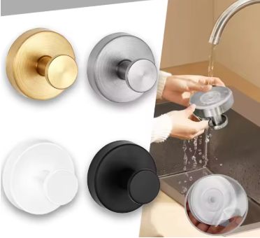 Door handles in gold, silver, and black with silicone cup holders on a white background.