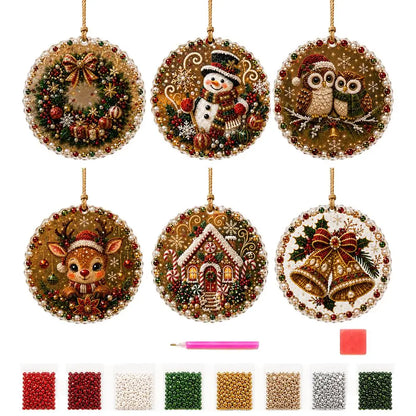 6-Piece Christmas Diamond Painting Ornament Kit