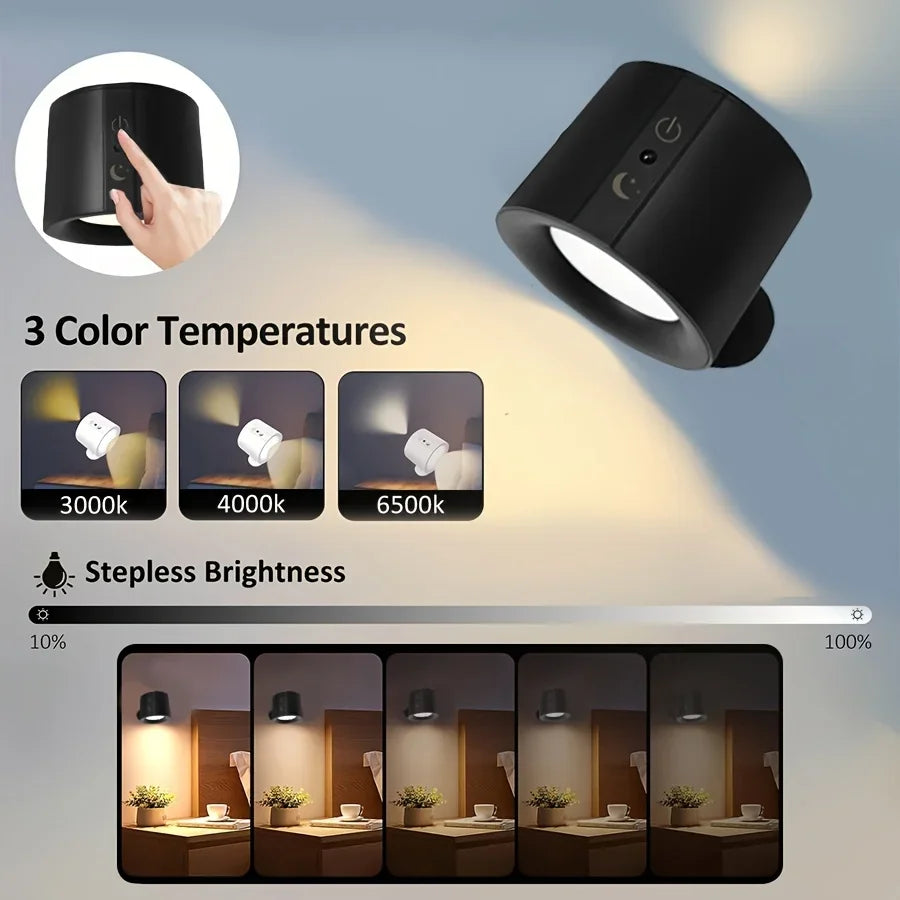 Modern Magnetic LED Wall Lamp – Rechargeable & Remote Controlled