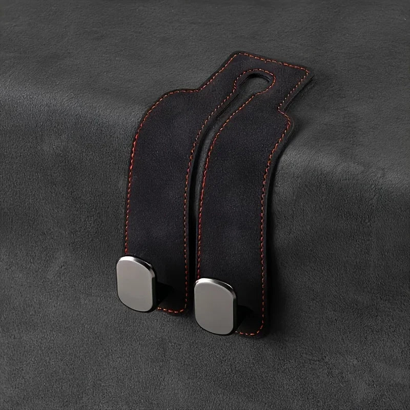 GripHold Car Headrest Hook | Premium Leather & ABS Seat Back Storage Hook