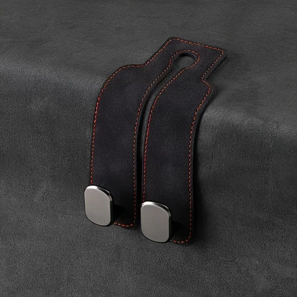 GripHold Car Headrest Hook | Premium Leather & ABS Seat Back Storage Hook