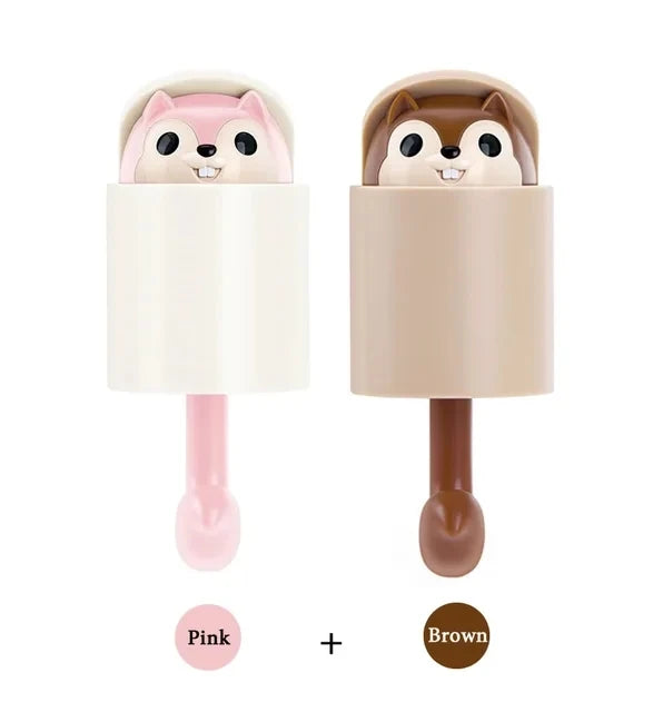 Cute Squirrel Surprise Wall Hook (2pcs)
