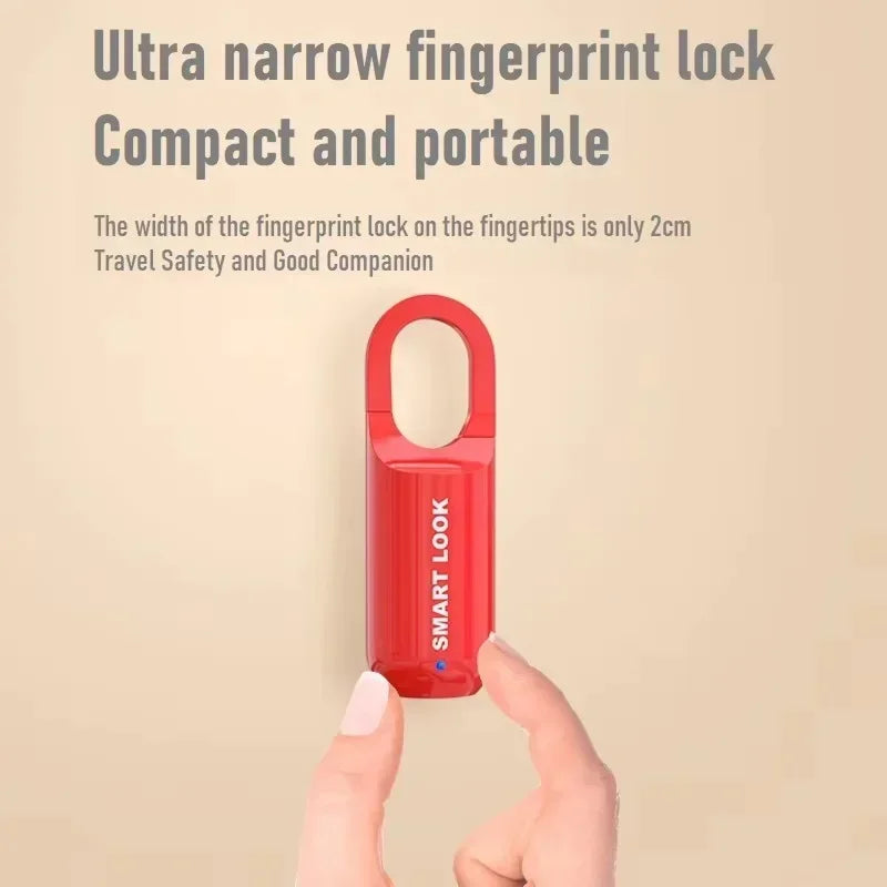 SecureTouch Mini Fingerprint Padlock | Keyless USB Rechargeable Anti-Theft Lock