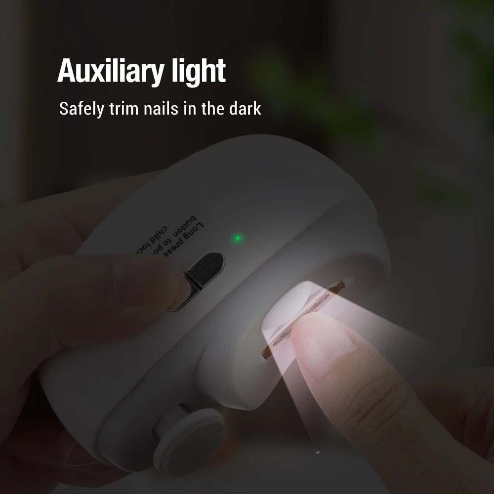 Rechargeable Electric Nail Trimmer with LED Light