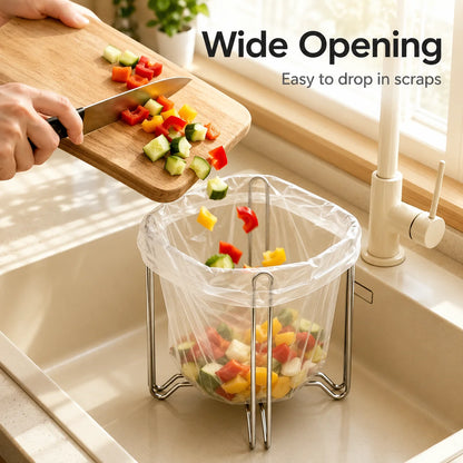 BinMate – Foldable Stainless Steel Bag Holder 🗑️✨